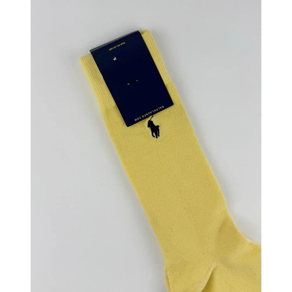 Polo Ralph Lauren Classic Cotton Crew Sock  (1 Pair) New Yellow Sz 6 -12 Men